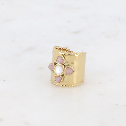 Bague Amani - 5 pierres naturelles effet fleur