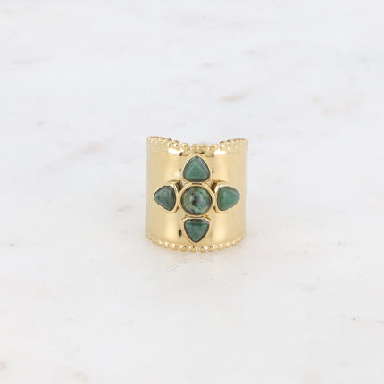 Bague Amani - 5 pierres naturelles effet fleur