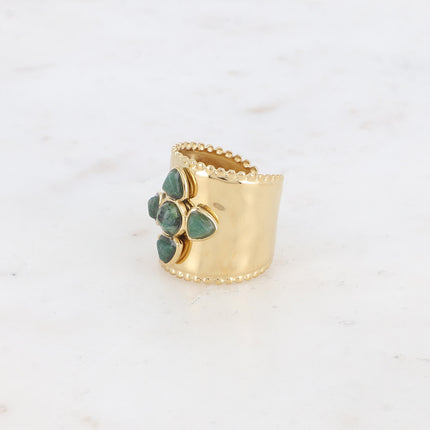 Bague Amani - 5 pierres naturelles effet fleur