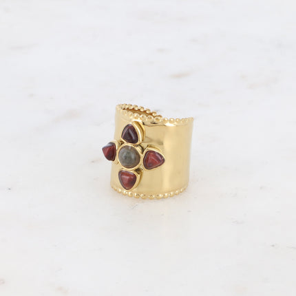 Bague Amani - 5 pierres naturelles effet fleur