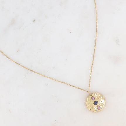 Collier Amel - 3 pierres naturelles sur pièce