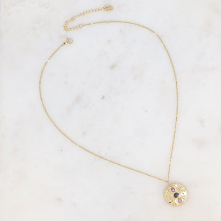 Collier Amel - 3 pierres naturelles sur pièce