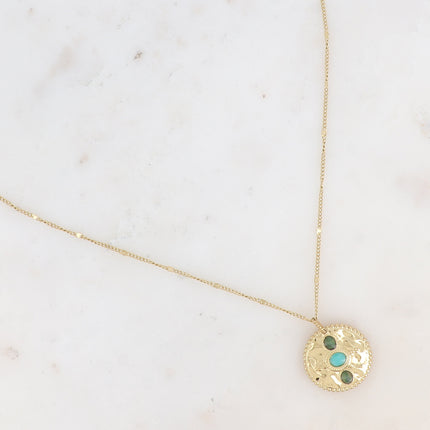 Collier Amel - 3 pierres naturelles sur pièce