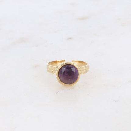 Bague Rosine - pierre naturelle ronde