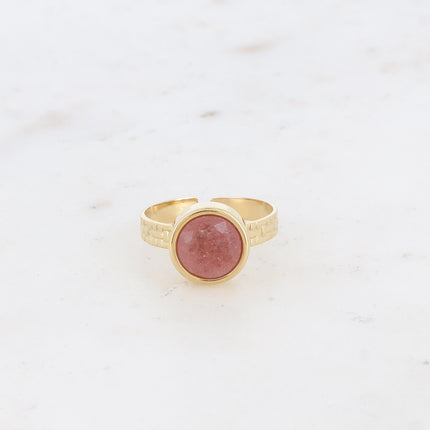 Bague Rosine - pierre naturelle ronde
