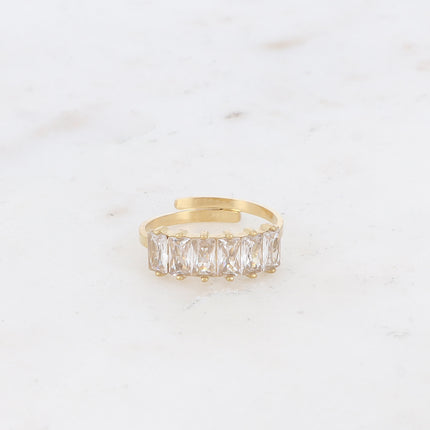 Bague - 6 cristaux rectangulaires