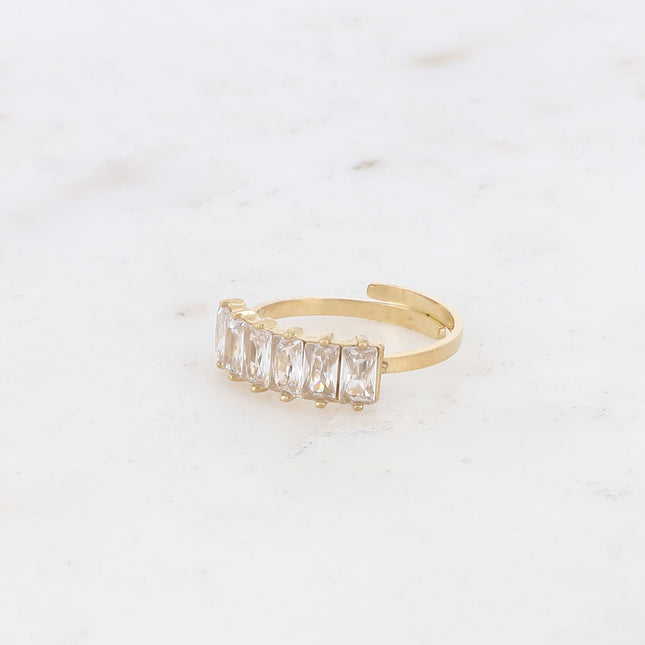 Ring - 6 rectangular crystals