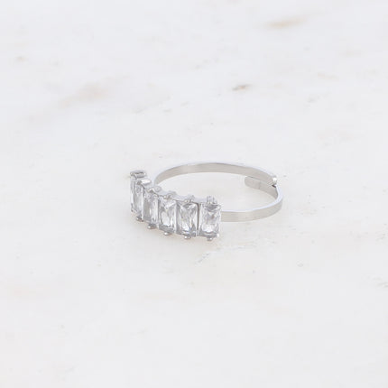 Bague - 6 cristaux rectangulaires