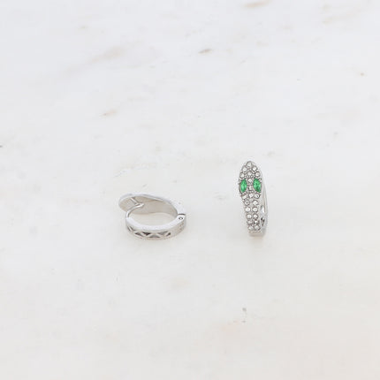 Mini créoles Aitana - serpent et oxydes de zirconium