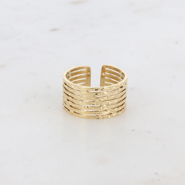 Bague - lignes effet martelé