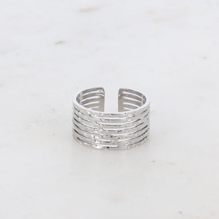 Bague - lignes effet martelé
