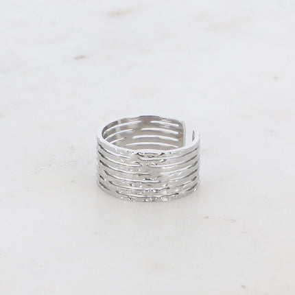 Bague - lignes effet martelé