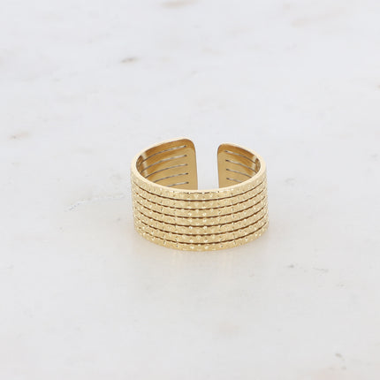 Bague Sofi - lignes effet martelé
