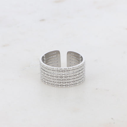 Bague Sofi - lignes effet martelé
