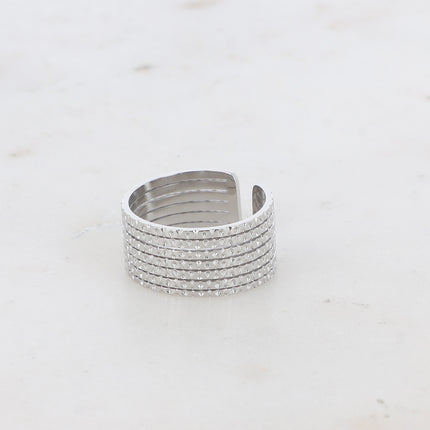 Bague Sofi - lignes effet martelé