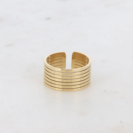 Bague Eloisa - lignes effet martelé