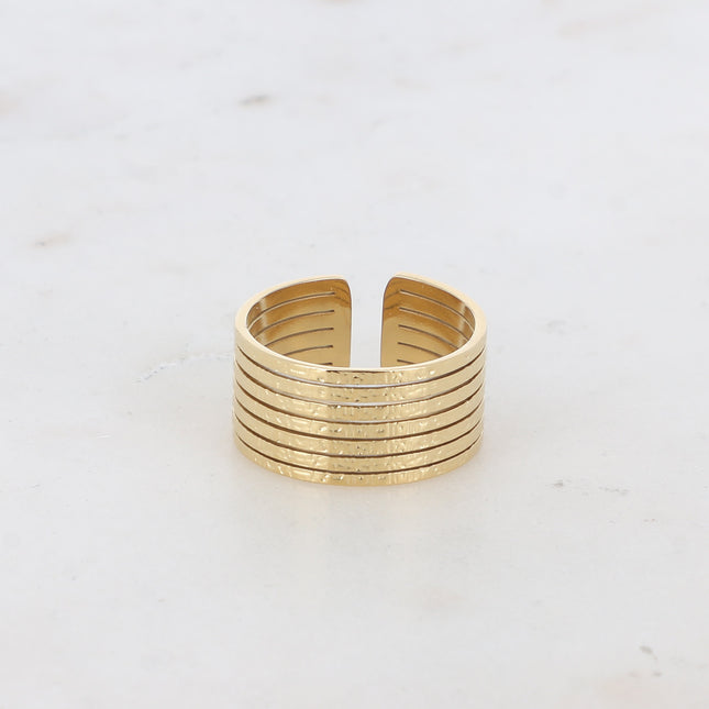 Bague Eloisa - lignes effet martelé
