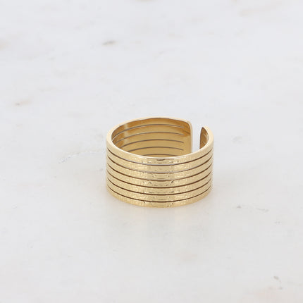 Bague Eloisa - lignes effet martelé