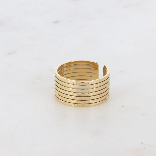 Bague Eloisa - lignes effet martelé