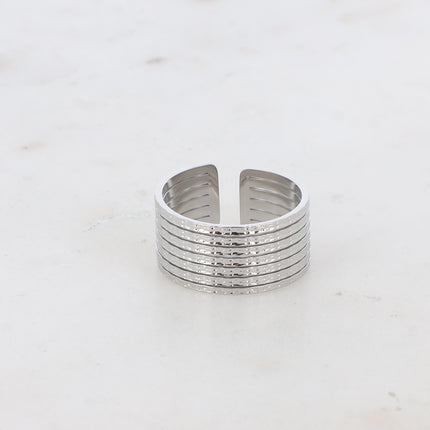 Bague - lignes effet martelé