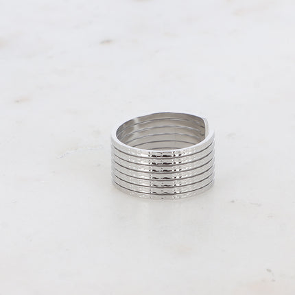 Bague - lignes effet martelé