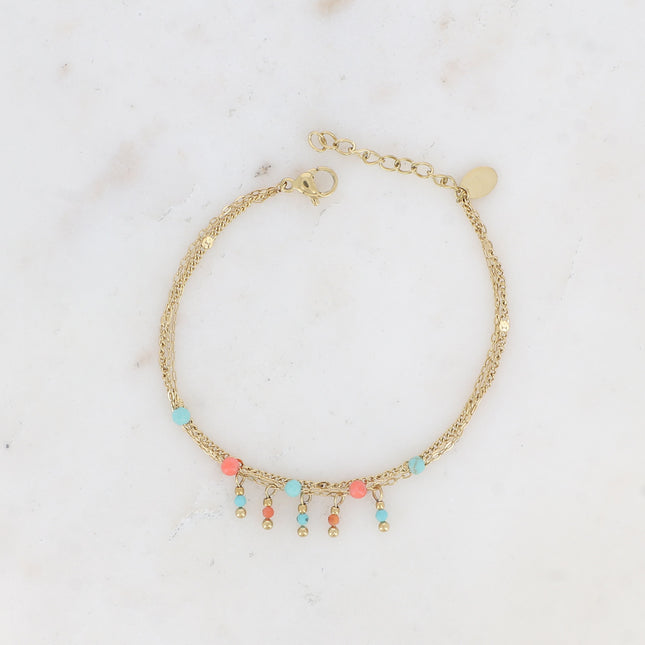 Bracelet 3 rangs Lorraine - pierres naturelles