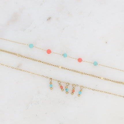 Bracelet 3 rangs Lorraine - pierres naturelles