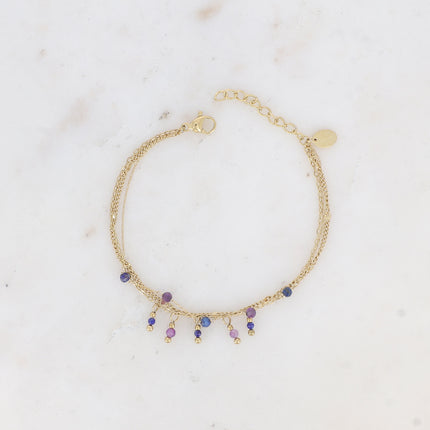 Bracelet 3 rangs Lorraine - pierres naturelles