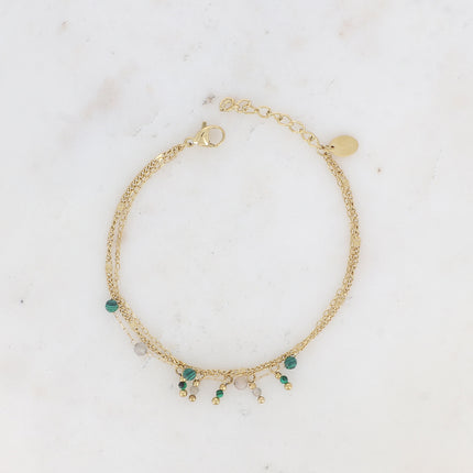 Bracelet 3 rangs Lorraine - pierres naturelles