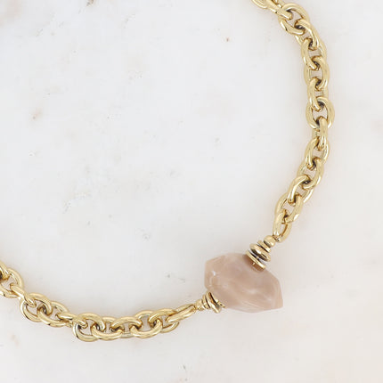 Collier Valentiane - maille épaisse et morceau d'acétate coloré