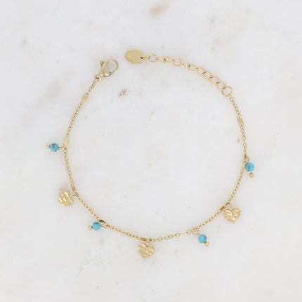Bracelet - pampilles coeurs et pierres naturelles