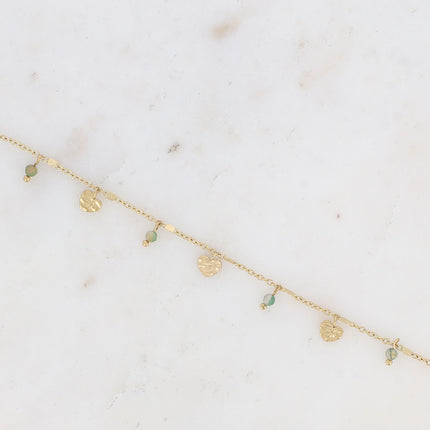 Bracelet - pampilles coeurs et pierres naturelles