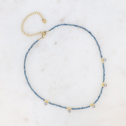 Collier Victoire - chocker, pâtes de verre et oxydes de zirconium
