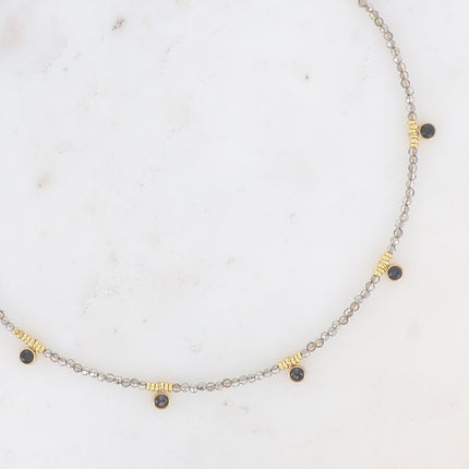 Collier Victoire - chocker, pâtes de verre et oxydes de zirconium