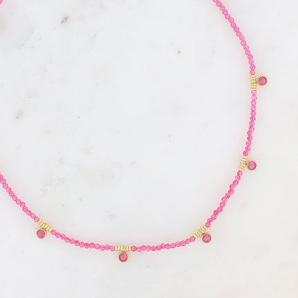 Collier Victoire - chocker, pâtes de verre et oxydes de zirconium