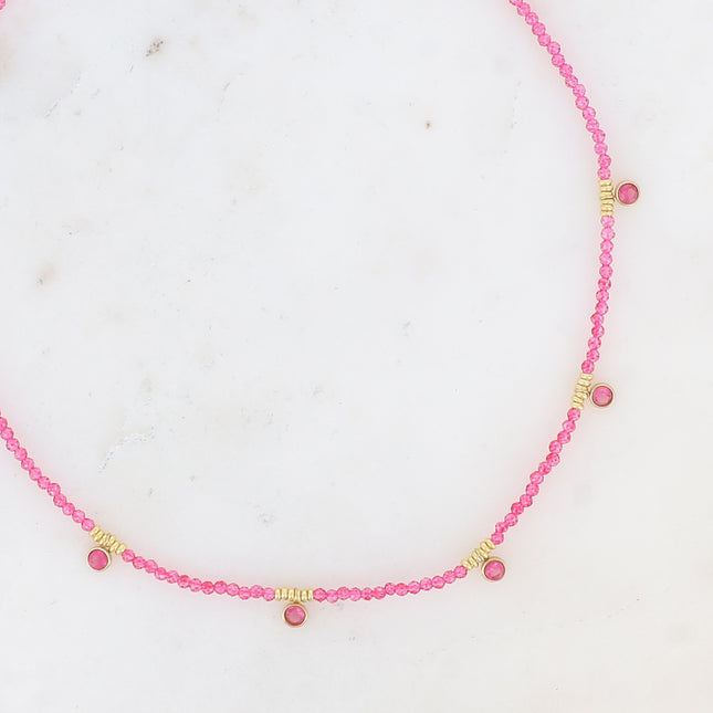 Victoire Necklace - choker, glass paste and cubic zirconia