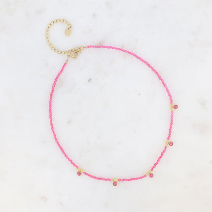 Collier Victoire - chocker, pâtes de verre et oxydes de zirconium