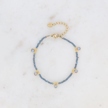 Bracelet Victoire - pâtes de verre et cristaux ronds