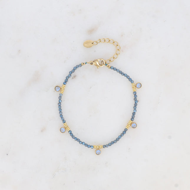 Victory Bracelet - glass beads and round crystals