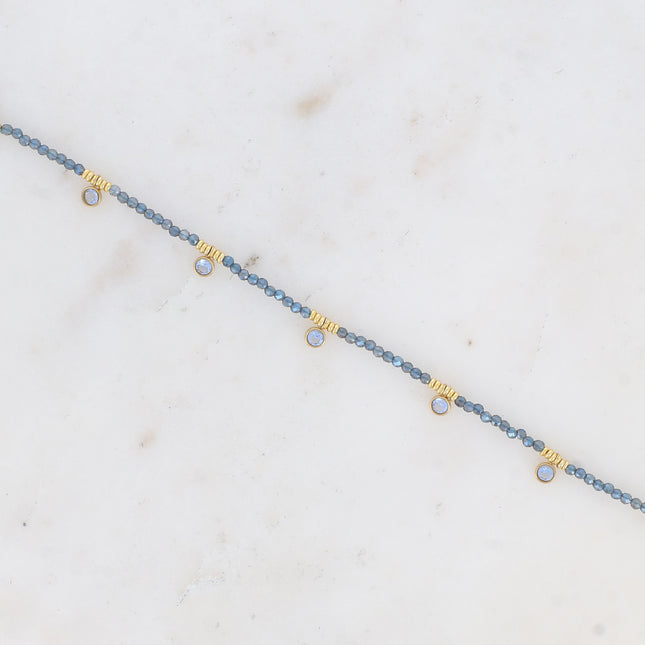 Victory Bracelet - glass beads and round crystals