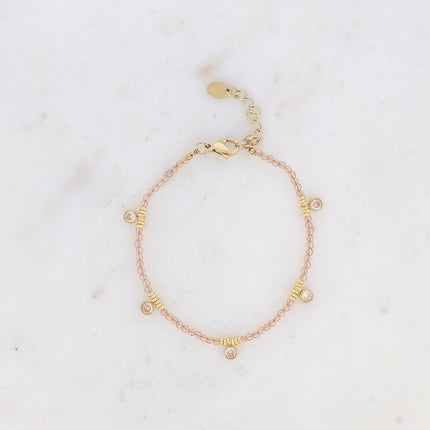 Bracelet Victoire - pâtes de verre et cristaux ronds