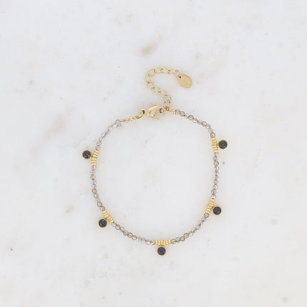 Bracelet Victoire - pâtes de verre et cristaux ronds