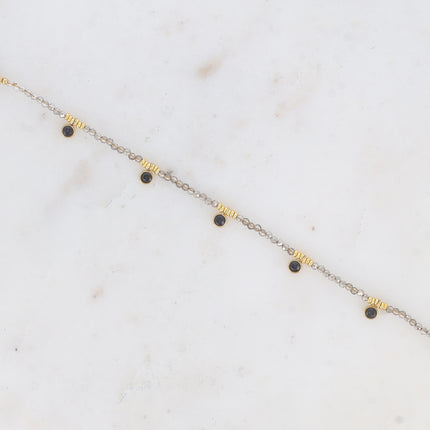 Bracelet Victoire - pâtes de verre et cristaux ronds