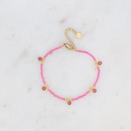 Bracelet Victoire - pâtes de verre et cristaux ronds