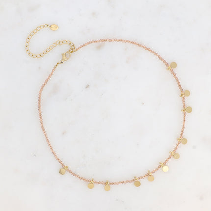 Collier chocker - pâtes de verre et pampilles rondes