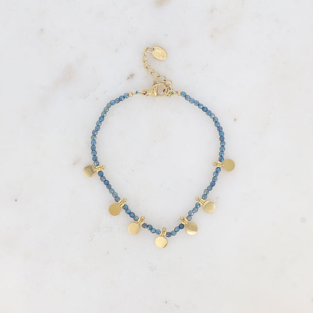 Bracelet - pâtes de verre et pampilles rondes