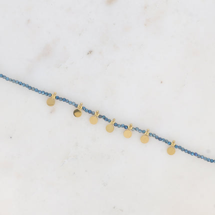 Bracelet - pâtes de verre et pampilles rondes