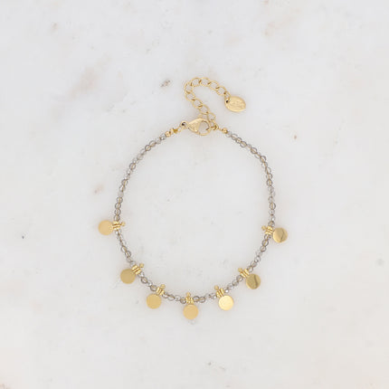 Bracelet - pâtes de verre et pampilles rondes
