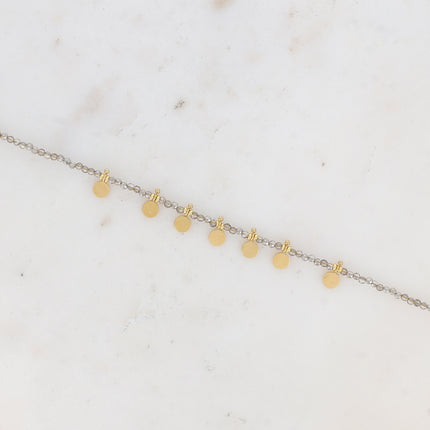 Bracelet - pâtes de verre et pampilles rondes