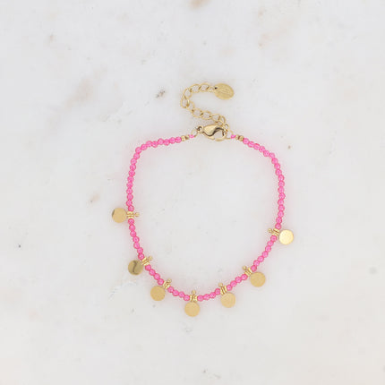 Bracelet - pâtes de verre et pampilles rondes